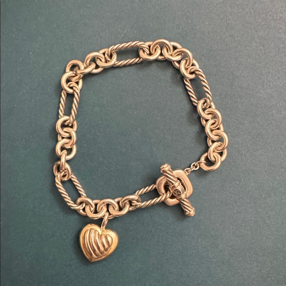 David Yurman Heart Charm Toggle Bracelet - sliver tone Women’s Jewelry - Picture 3 of 6